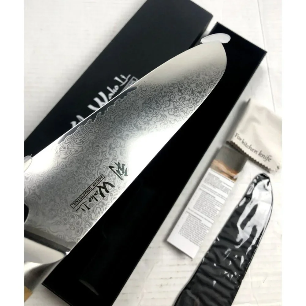 Wakoli Damascus Santoku knife blade 7-inch 67 layers Genuine Japanese Box New